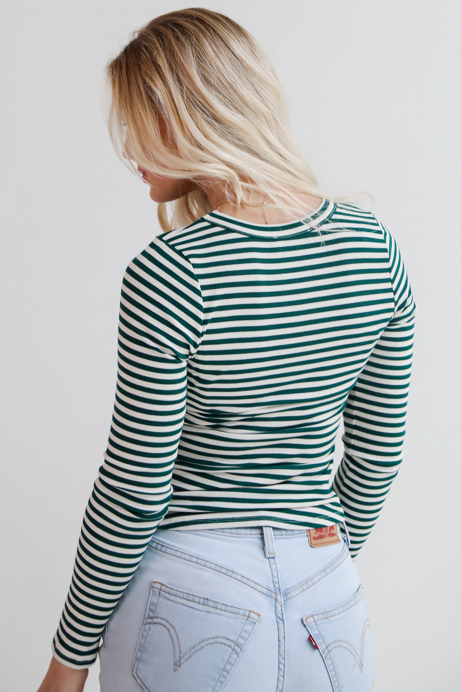 Ashley Striped Ribbed Knit Top ZT7