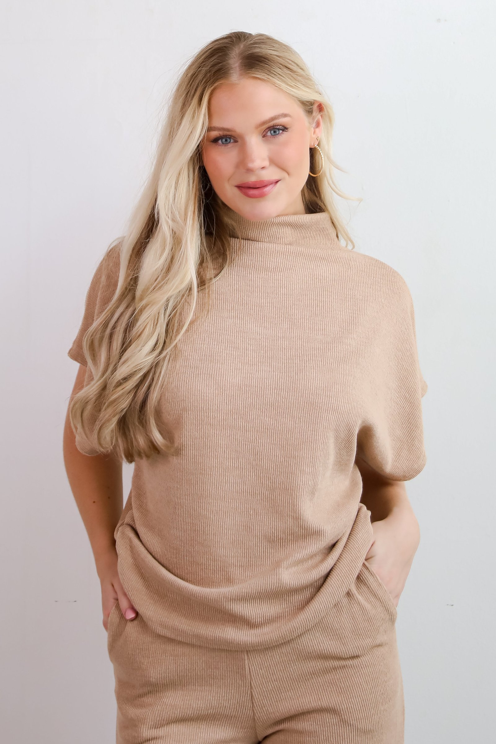 Luxe Coziness Beige Knit Top ZT14